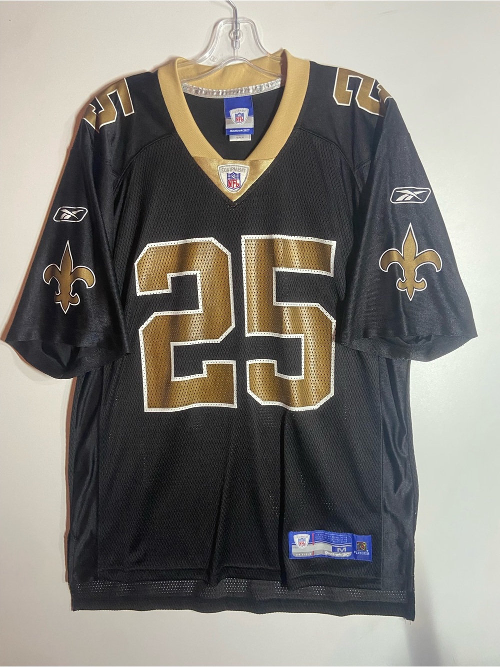 Vintage NFL New Orleans Saints #25 Reebok Black & Gold Jersey